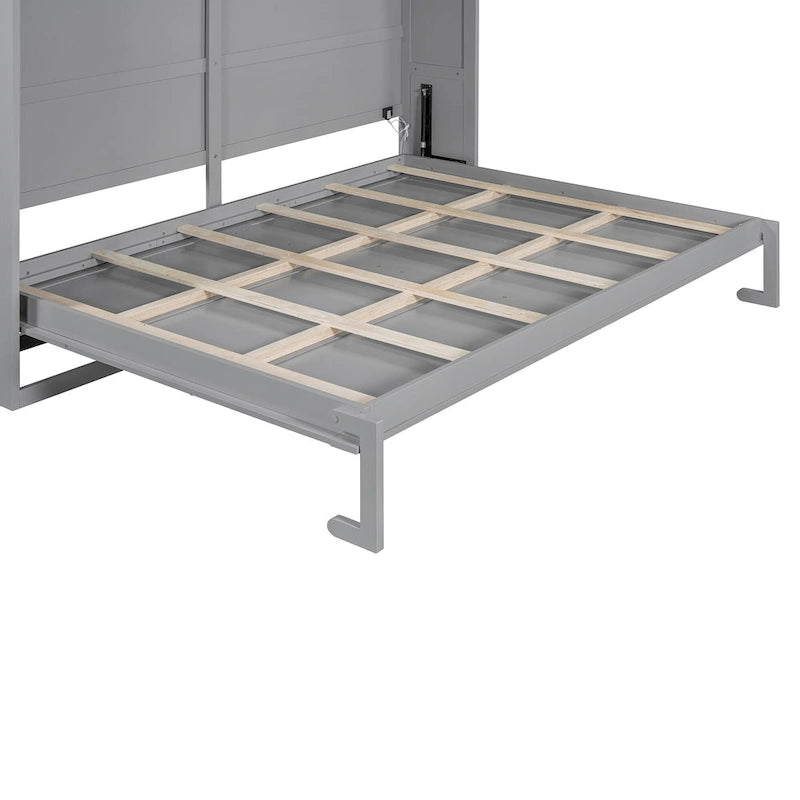 Lit escamotable Queen Size avec mécanisme à double piston, sans sommier à ressorts