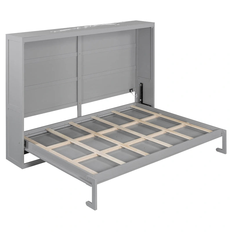 Lit escamotable Queen Size avec mécanisme à double piston, sans sommier à ressorts