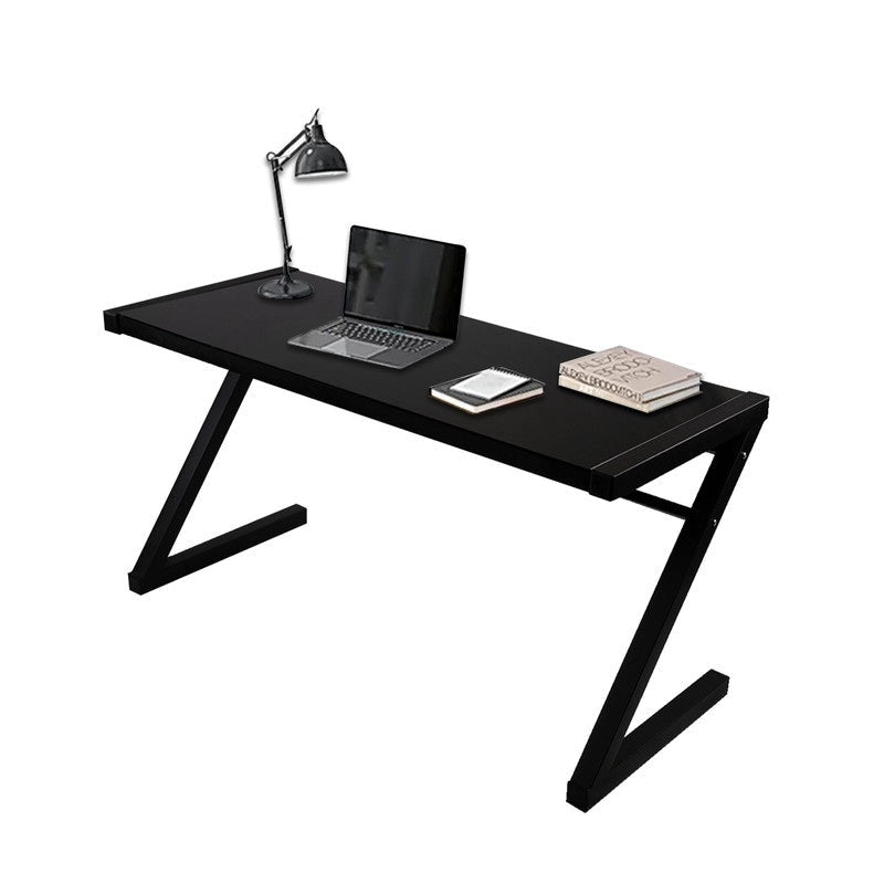 Bureau de jeu et d'étude professionnel avec pieds en Z en verre trempé et câble USB intégré