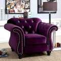 Fauteuil rembourré capitonné en tissu traditionnel