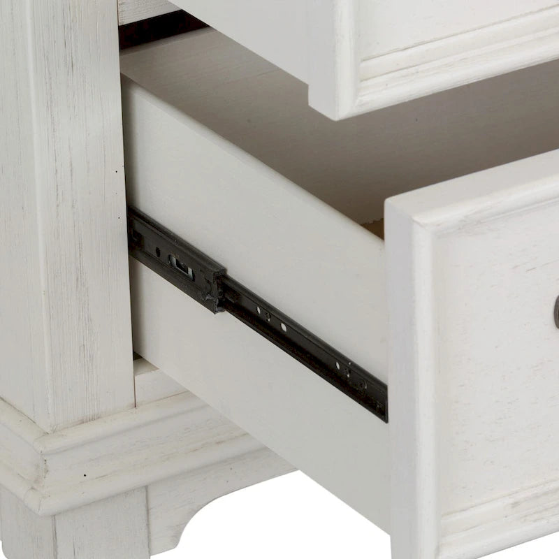 Copper Grove Allyson Park Wirebrushed White Charcoal 5 Drawer Chest