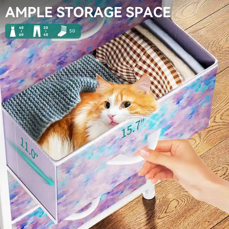 Tour de rangement moderne avec 4 tiroirs et une large commode