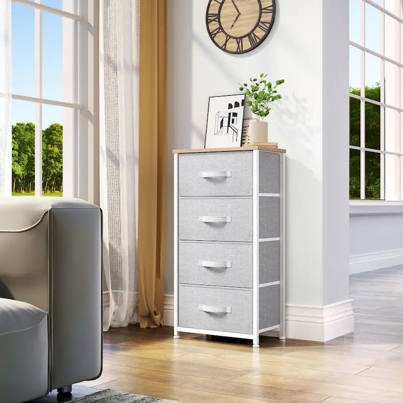 Tour de rangement moderne avec 4 tiroirs et une large commode