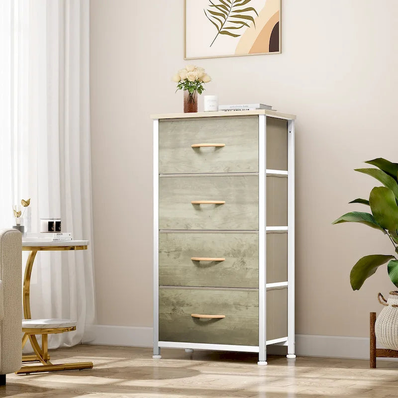 Tour de rangement moderne avec 4 tiroirs et une large commode
