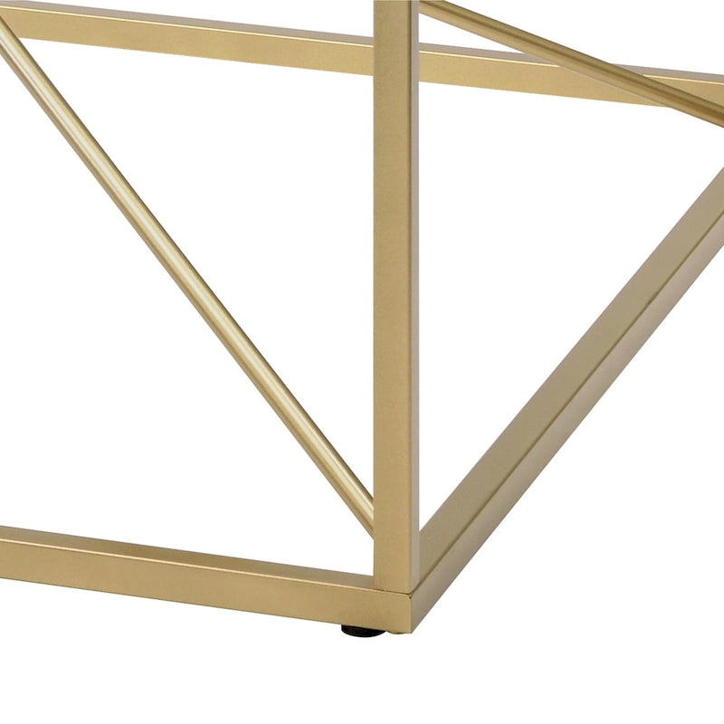 Table basse Glam en acier et verre de 35 pouces, revêtement doré