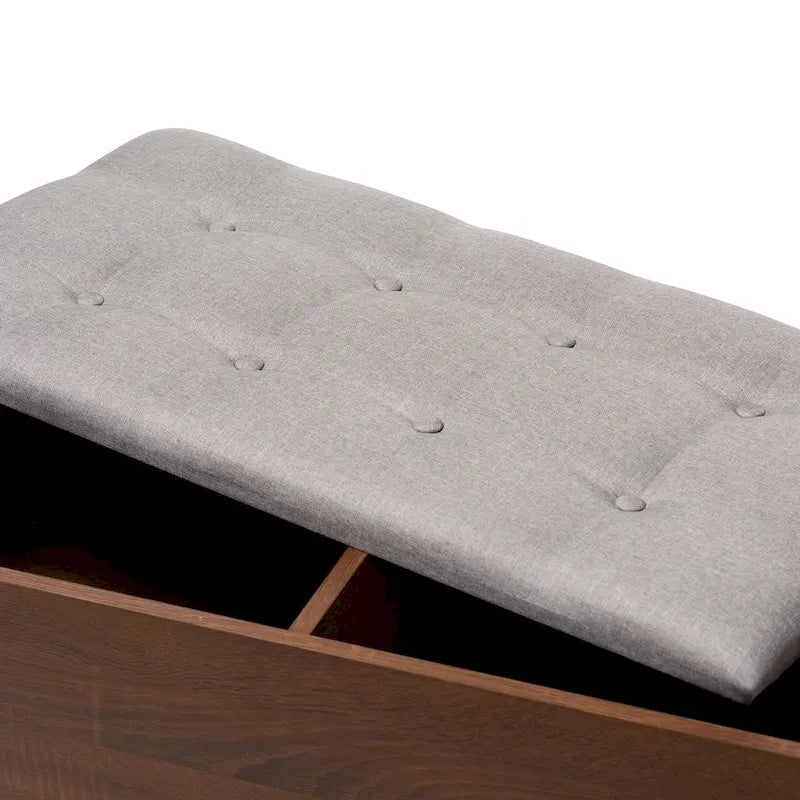 Banc à chaussures 1 tiroir, style milieu de siècle