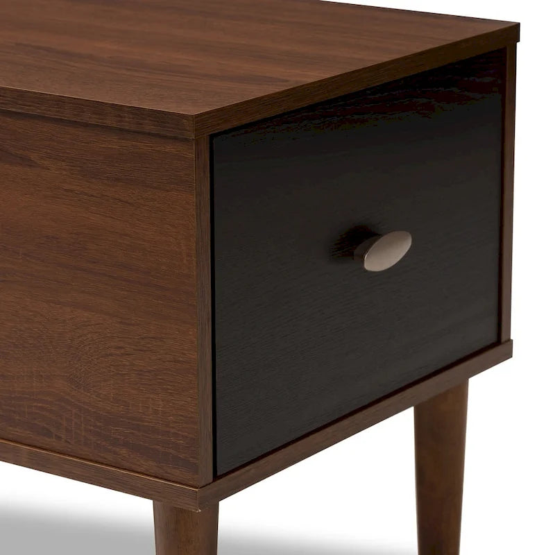 Banc à chaussures 1 tiroir, style milieu de siècle