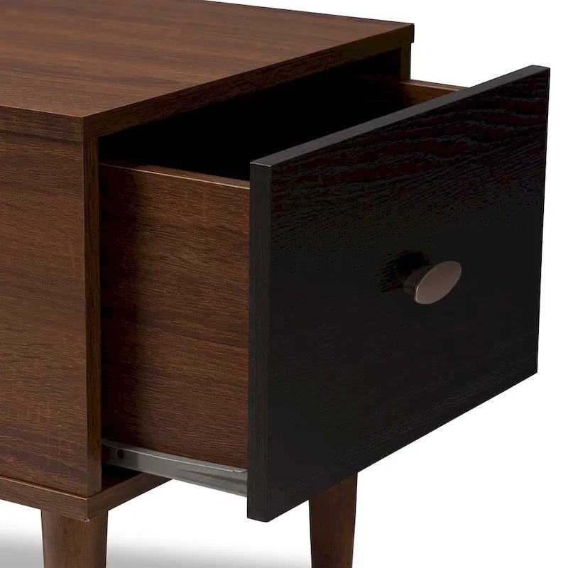 Banc à chaussures 1 tiroir, style milieu de siècle