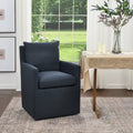 Fauteuil de salle à manger roulant rembourré en tissu haute performance de 25 po