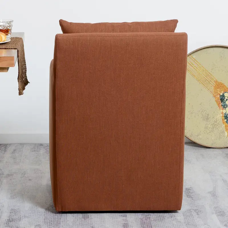 Fauteuil de salle à manger roulant rembourré en tissu haute performance de 25 po