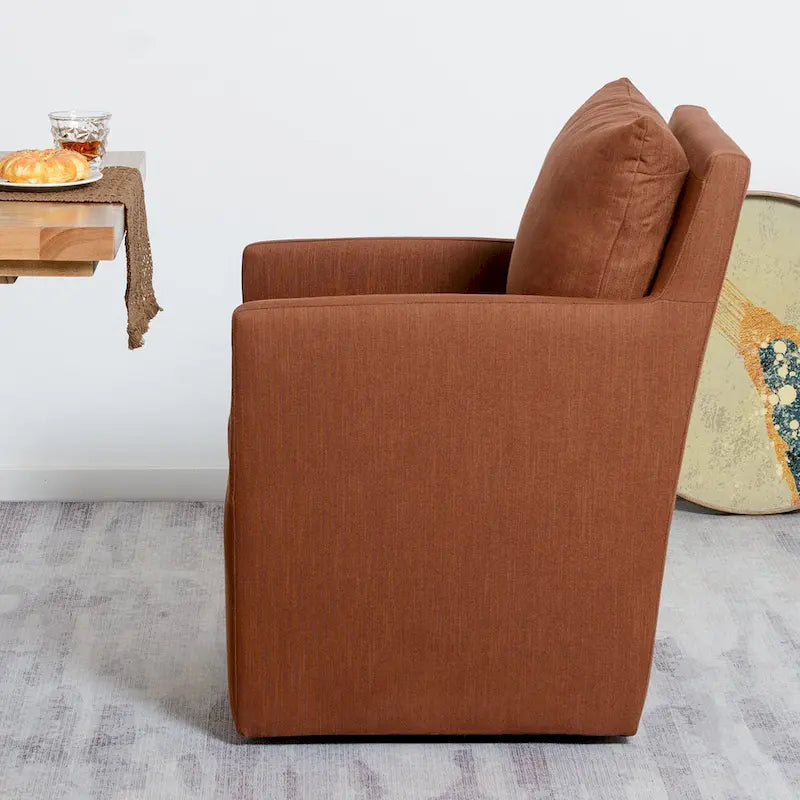 Fauteuil de salle à manger roulant rembourré en tissu haute performance de 25 po