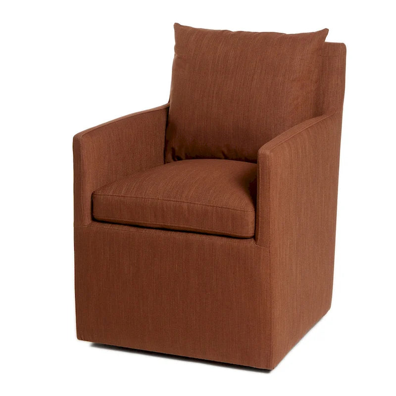 Fauteuil de salle à manger roulant rembourré en tissu haute performance de 25 po