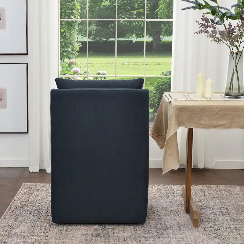 Fauteuil de salle à manger roulant rembourré en tissu haute performance de 25 po