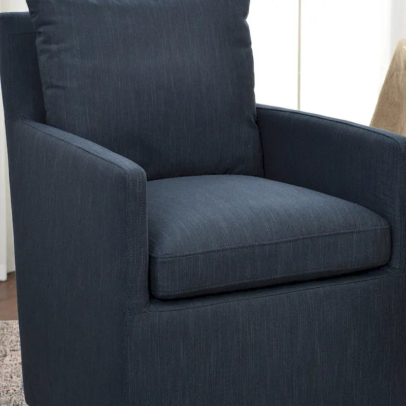 Fauteuil de salle à manger roulant rembourré en tissu haute performance de 25 po