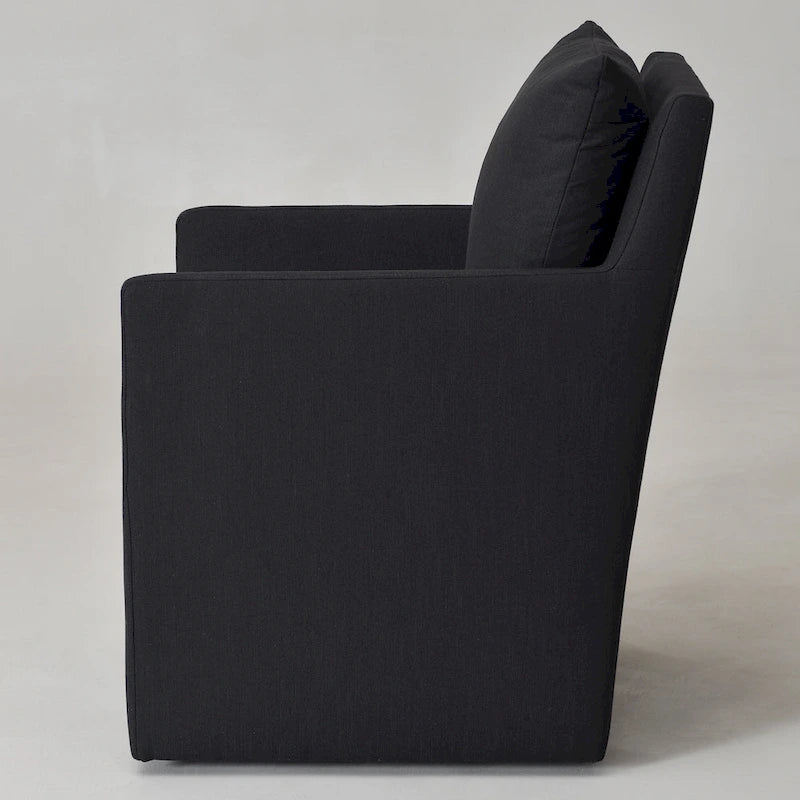 Fauteuil de salle à manger roulant rembourré en tissu haute performance de 25 po