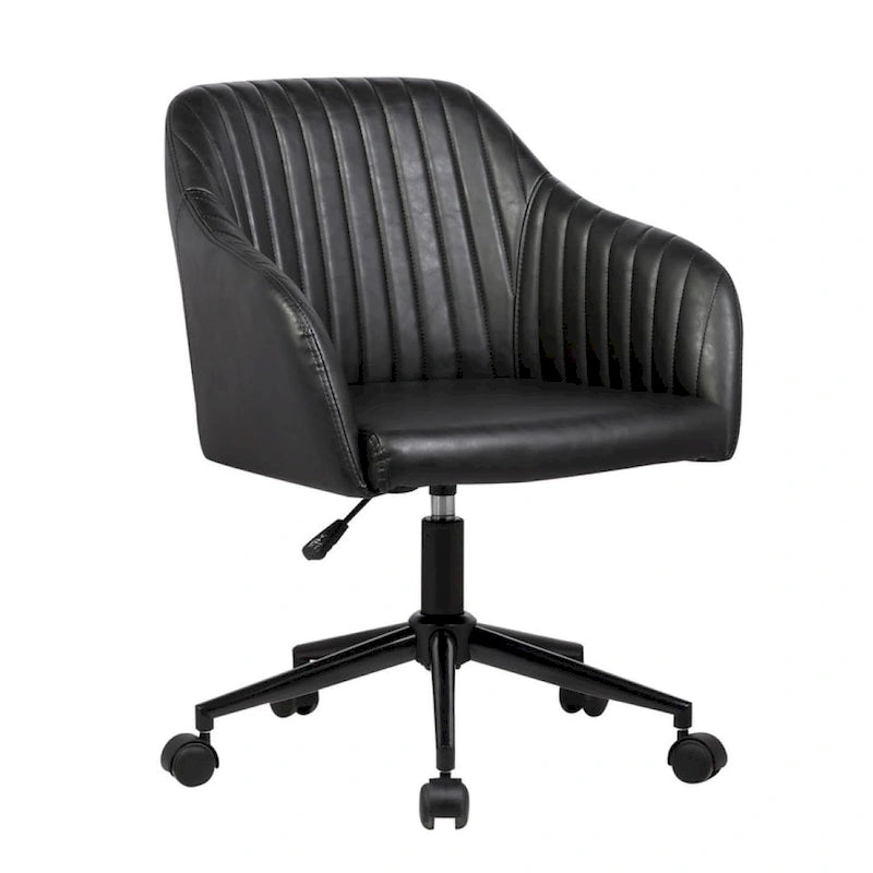 Chaise de bureau capitonnée en similicuir