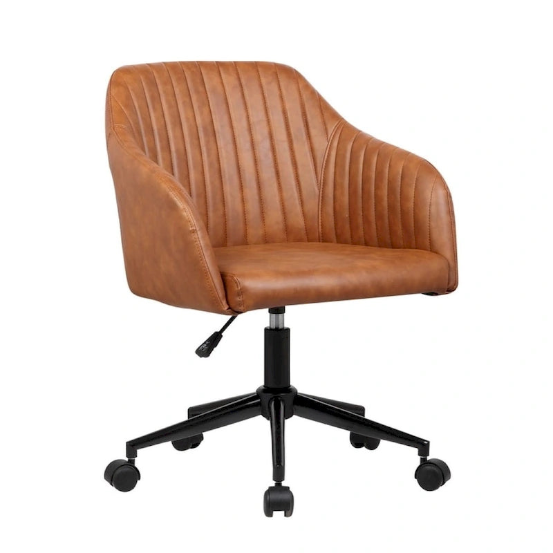Chaise de bureau capitonnée en similicuir