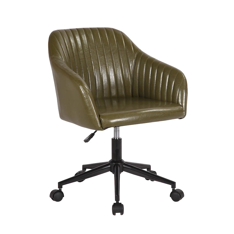 Chaise de bureau capitonnée en similicuir