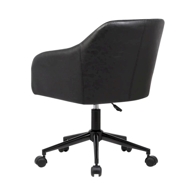 Chaise de bureau capitonnée en similicuir