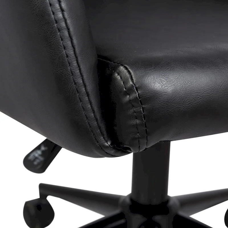 Chaise de bureau capitonnée en similicuir