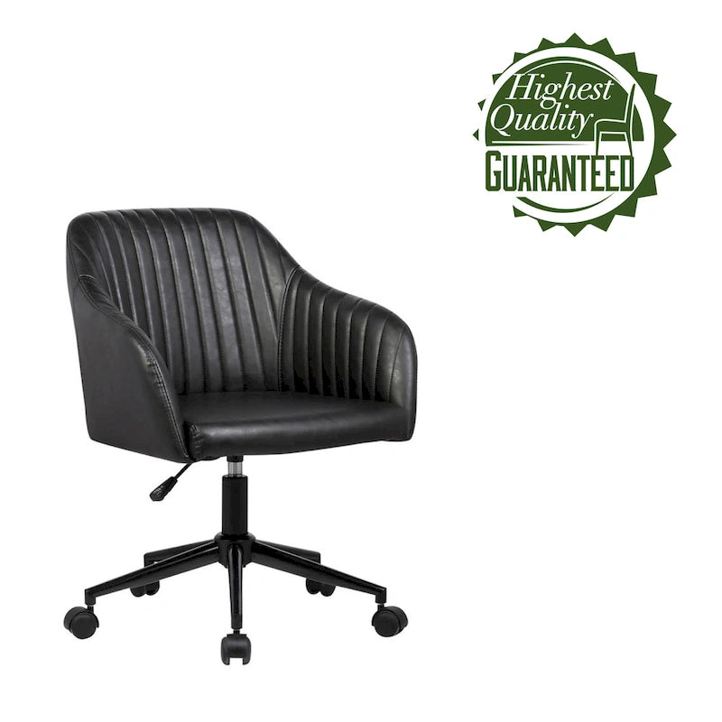 Chaise de bureau capitonnée en similicuir
