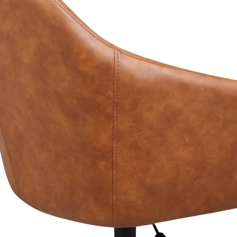 Chaise de bureau capitonnée en similicuir