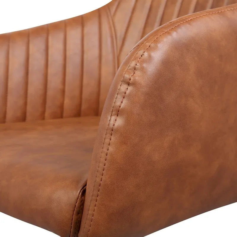 Chaise de bureau capitonnée en similicuir