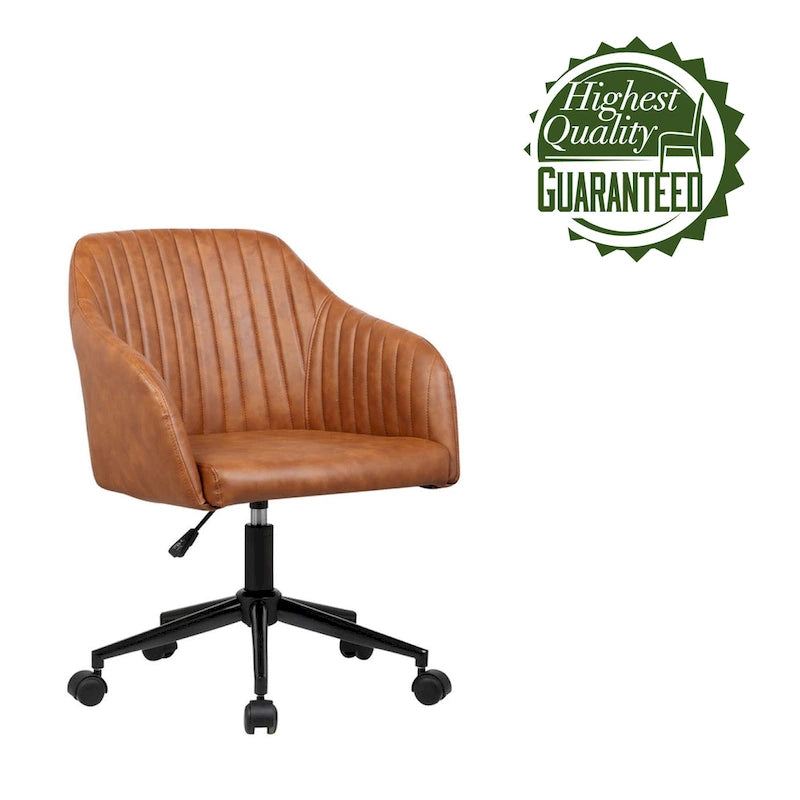 Chaise de bureau capitonnée en similicuir