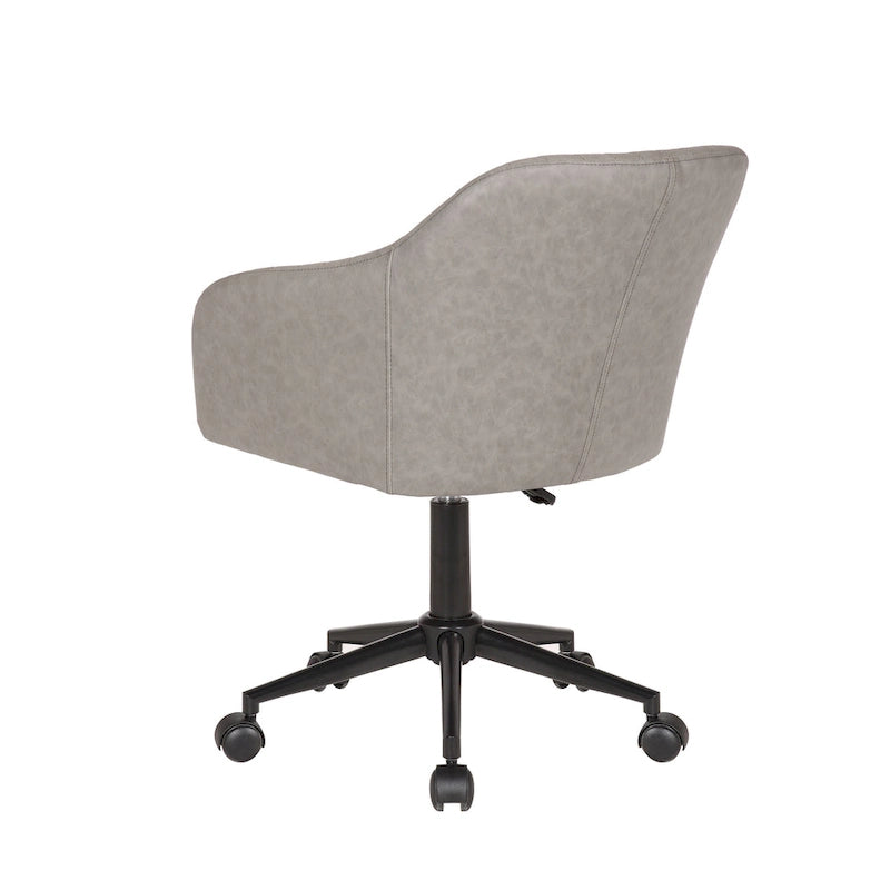 Chaise de bureau capitonnée en similicuir