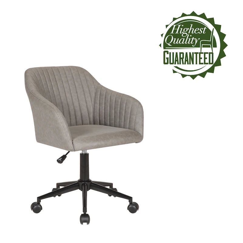 Chaise de bureau capitonnée en similicuir