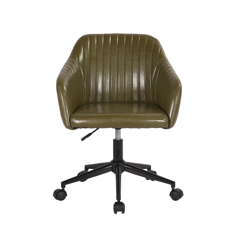 Chaise de bureau capitonnée en similicuir