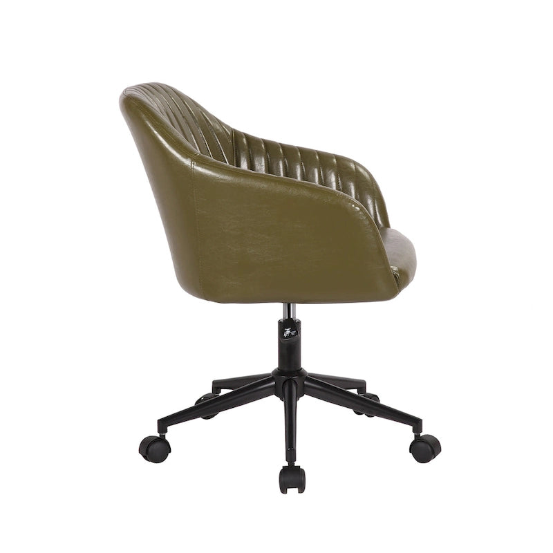Chaise de bureau capitonnée en similicuir