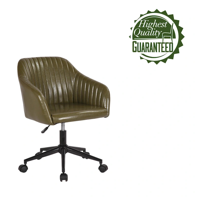 Chaise de bureau capitonnée en similicuir