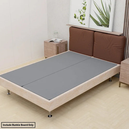 Sommier tapissier en deux parties de 3,8 cm pour matelas/lit – Entièrement assemblé, confort et soutien améliorés, gris