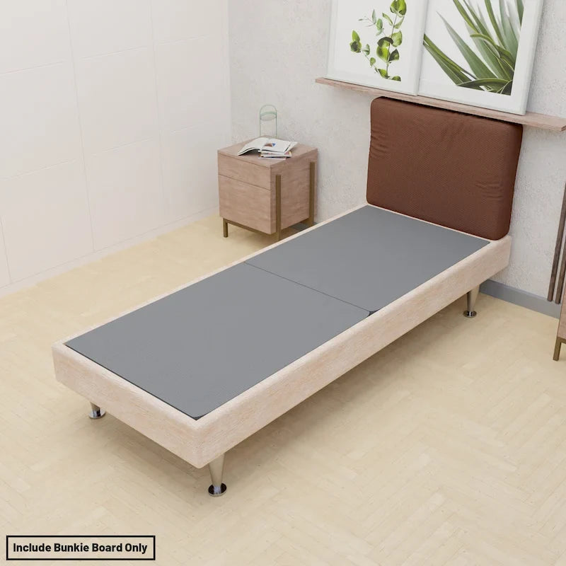 Sommier tapissier en deux parties de 3,8 cm pour matelas/lit – Entièrement assemblé, confort et soutien améliorés, gris