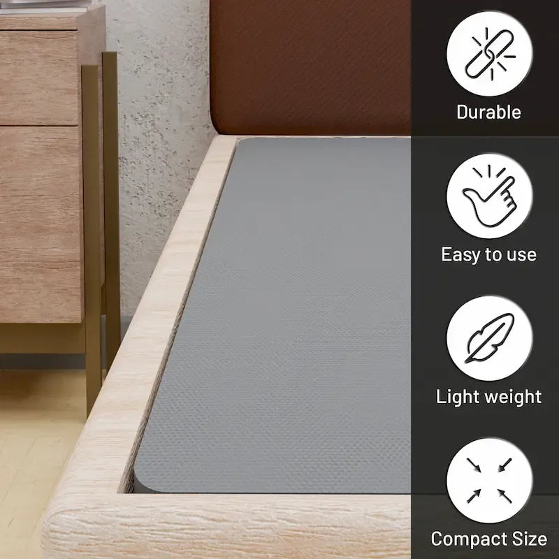 Sommier tapissier en deux parties de 3,8 cm pour matelas/lit – Entièrement assemblé, confort et soutien améliorés, gris