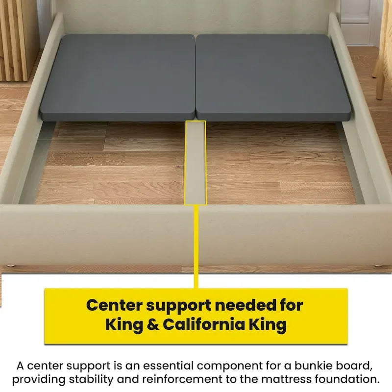 Sommier tapissier en deux parties de 3,8 cm pour matelas/lit – Entièrement assemblé, confort et soutien améliorés, gris