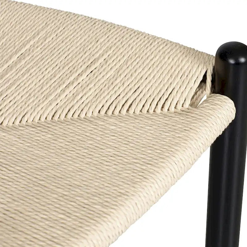 Tabouret de comptoir de 59,7 cm de hauteur d'assise - Bois massif avec assise tissée