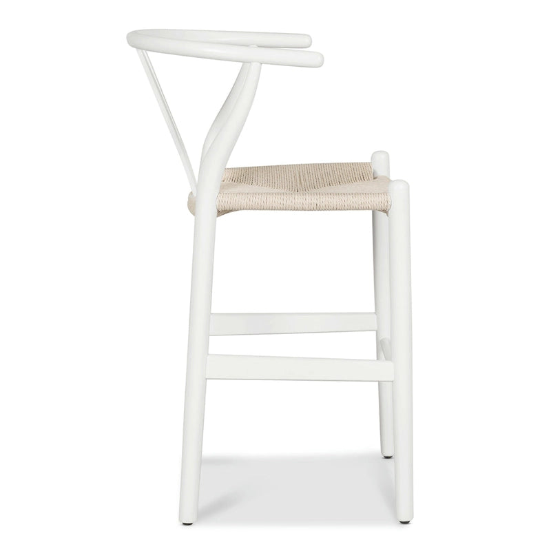 Tabouret de comptoir de 59,7 cm de hauteur d'assise - Bois massif avec assise tissée