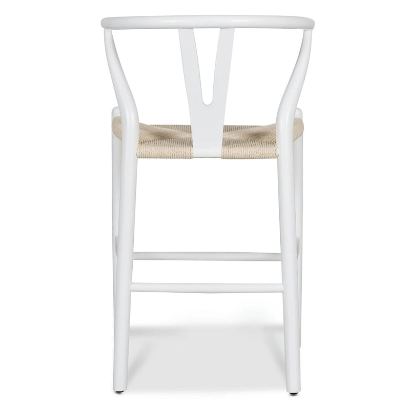 Tabouret de comptoir de 59,7 cm de hauteur d'assise - Bois massif avec assise tissée