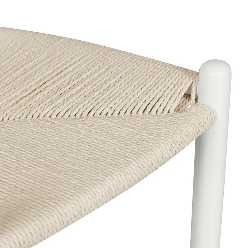 Tabouret de comptoir de 59,7 cm de hauteur d'assise - Bois massif avec assise tissée