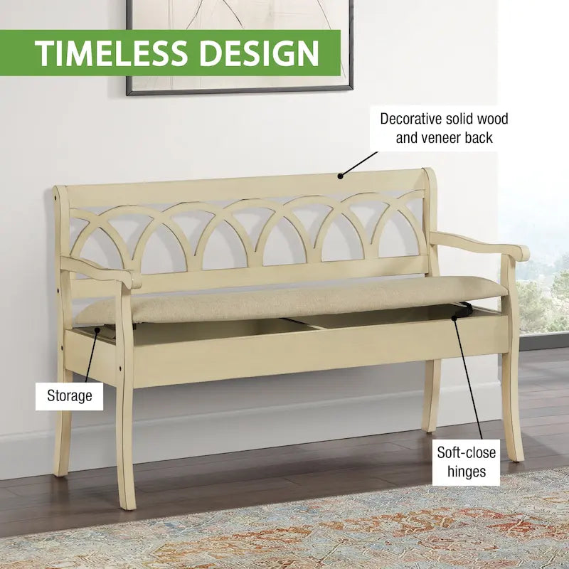 Banc de rangement avec compartiment secret