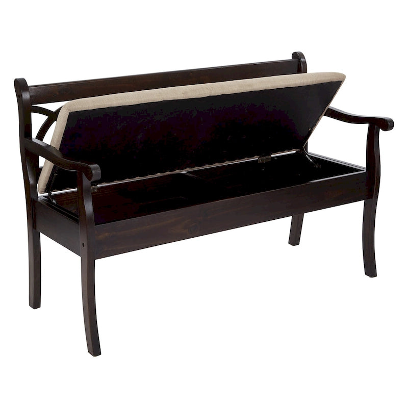 Banc de rangement avec compartiment secret