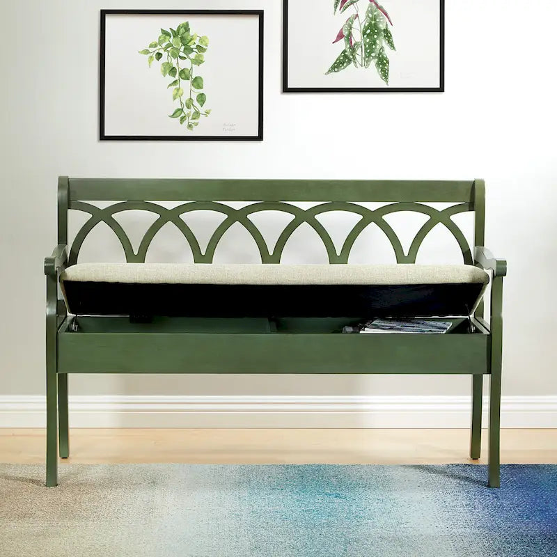 Banc de rangement avec compartiment secret