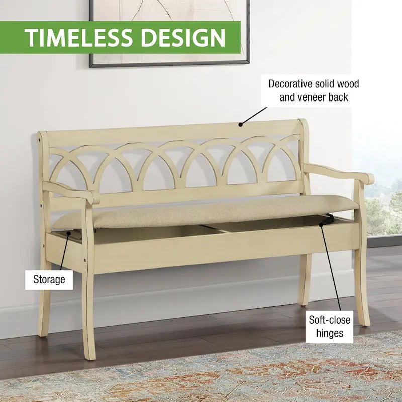 Banc de rangement avec compartiment secret