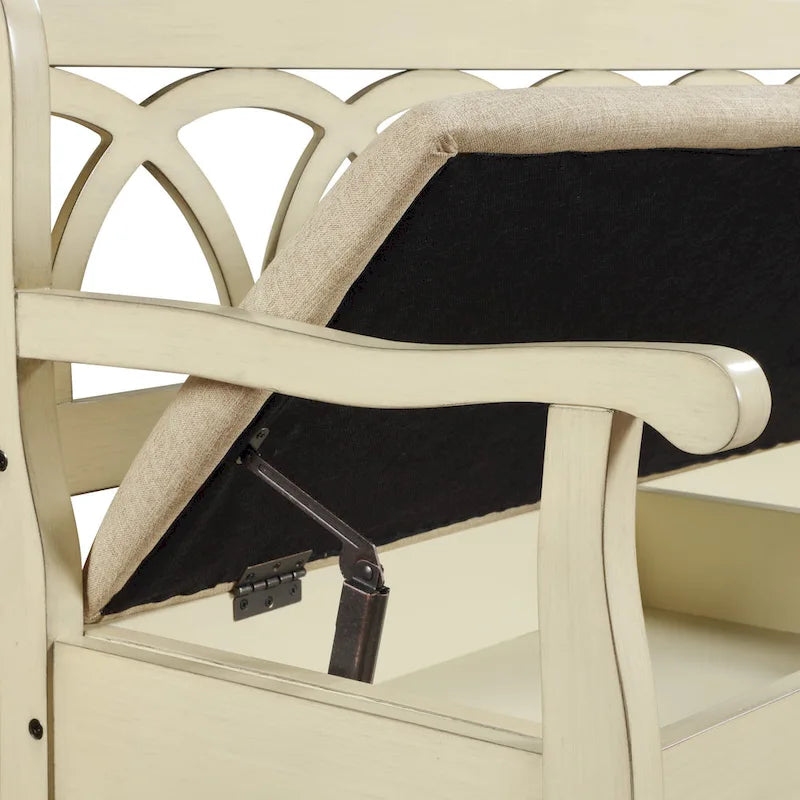 Banc de rangement avec compartiment secret