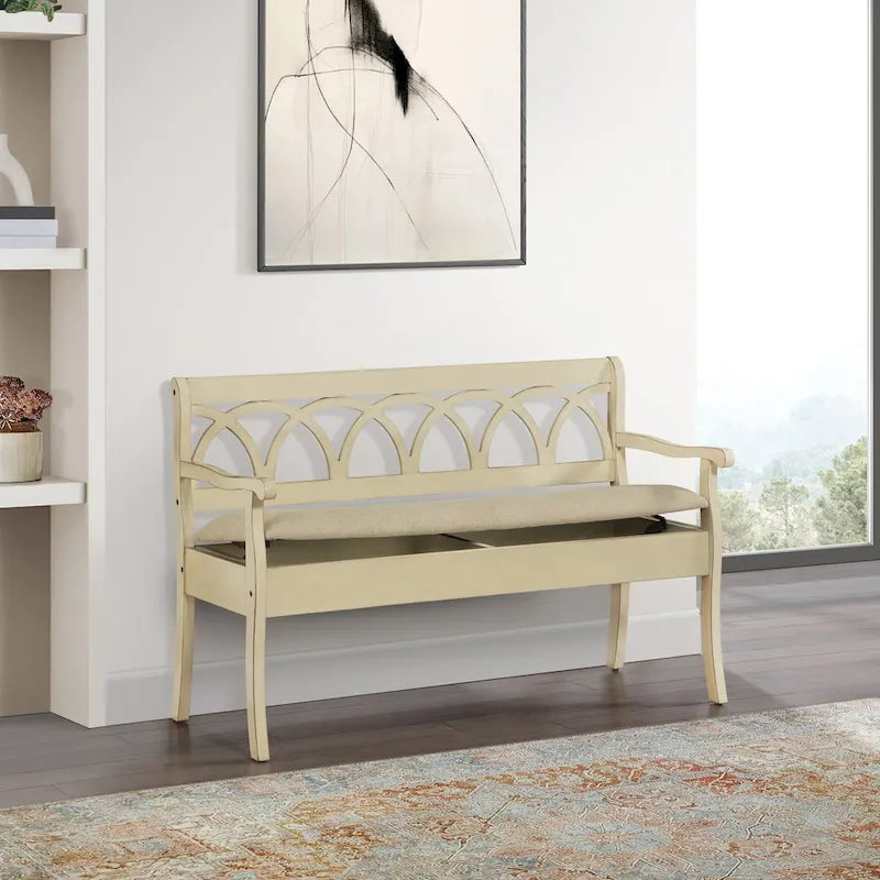 Banc de rangement avec compartiment secret