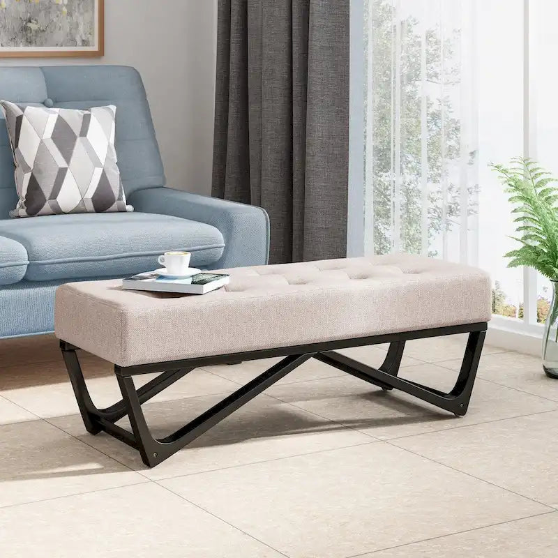 Banc rembourré moderne pour chevet, salon et entrée