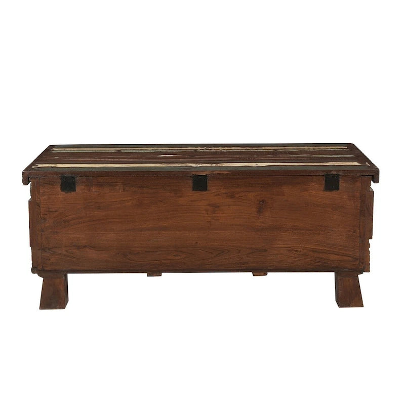 Table basse coffre en bois recyclé - 47 x 25