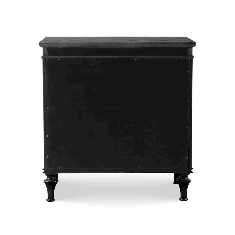 Table de chevet Glam à 3 tiroirs en bois massif